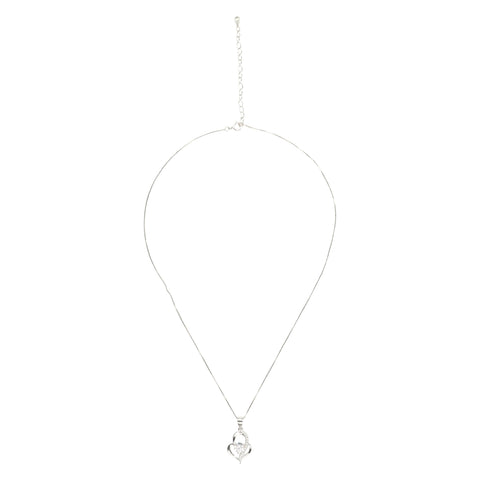 925 Sterling Silver Pave Heart Pendant Necklace