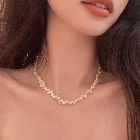 Classic Natural Freshwater Short Pearl Necklace