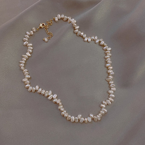 Classic Natural Freshwater Short Pearl Necklace