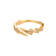 Lightening Stainless Steel & Zircon Ring