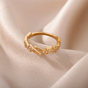 Lightening Stainless Steel & Zircon Ring
