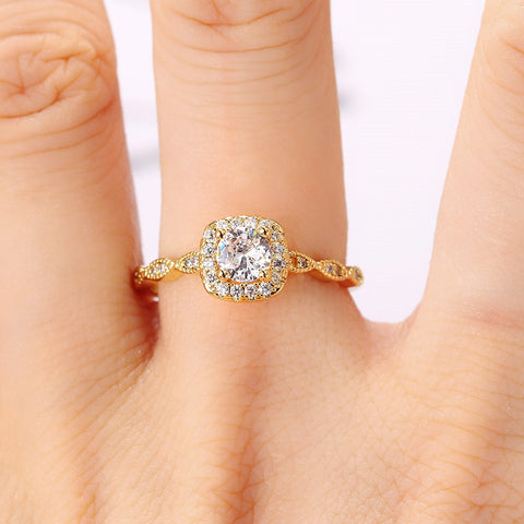 Cute Adjustable Dainty Aesthetic Crystal Matching Stackable Ring