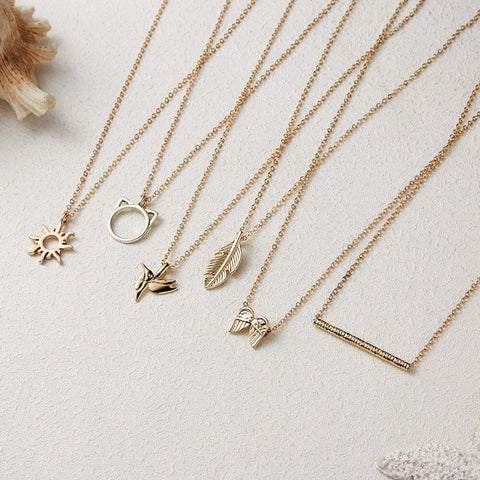 Cute Alloy Karma, Sun, Star, Butterfly, Heart, Luck, Balance, Spiritual Pendant Necklaces
