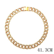 "The Influencer" 15mm Iced Out Rhinestone Link Chain Necklace