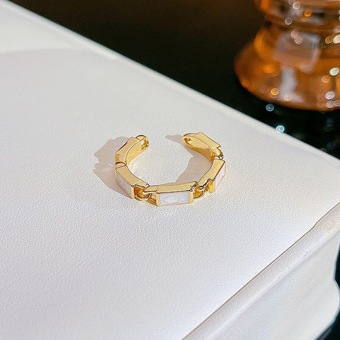 Simple Pearl Zircon Adjustable & Stackable Ring
