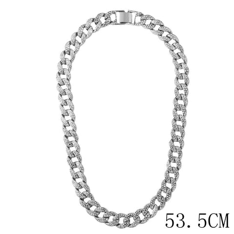 "The Influencer" 15mm Iced Out Rhinestone Link Chain Necklace
