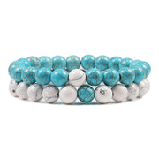Natural Lava, Tiger Eye Yoga & Beaded Bracelet Set