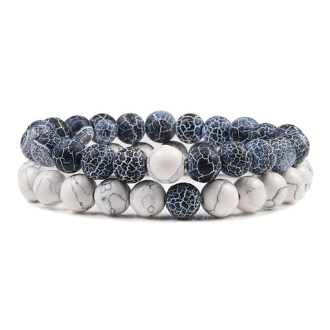 Natural Lava, Tiger Eye Yoga & Beaded Bracelet Set