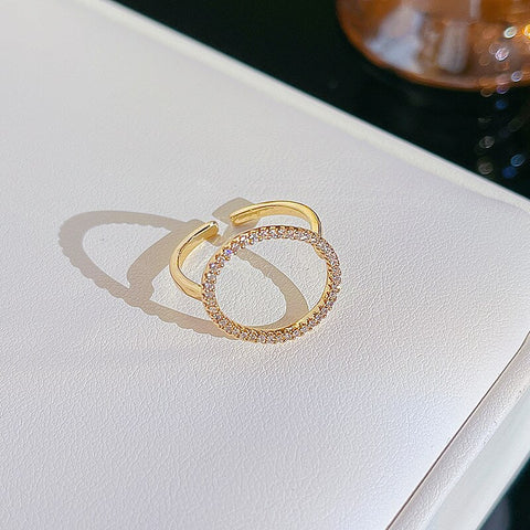 Simple Pearl Zircon Adjustable & Stackable Ring