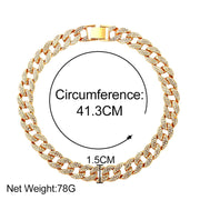 "The Influencer" 15mm Iced Out Rhinestone Link Chain Necklace