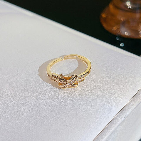 Simple Pearl Zircon Adjustable & Stackable Ring