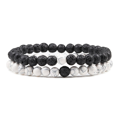 Natural Lava, Tiger Eye Yoga & Beaded Bracelet Set