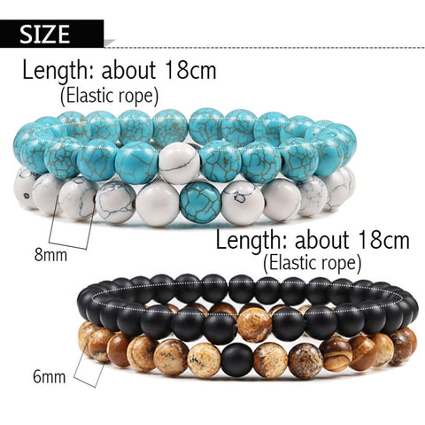 Natural Lava, Tiger Eye Yoga & Beaded Bracelet Set