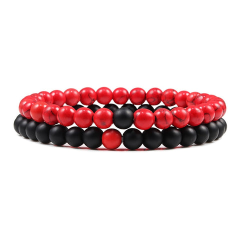 Natural Lava, Tiger Eye Yoga & Beaded Bracelet Set