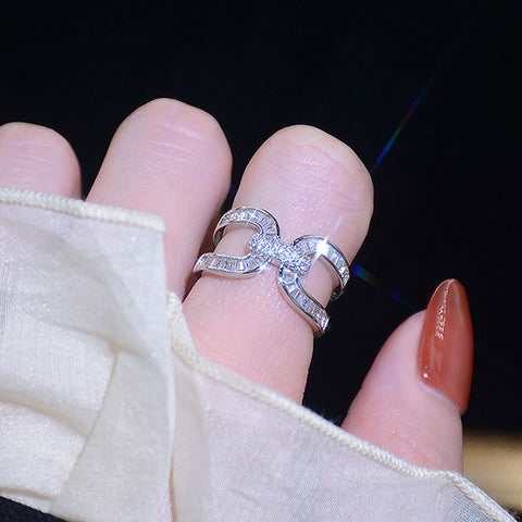 Micro Inlaid Gold Filled Shiny AAA CZ Classic Pave Setting Adjustable Ring