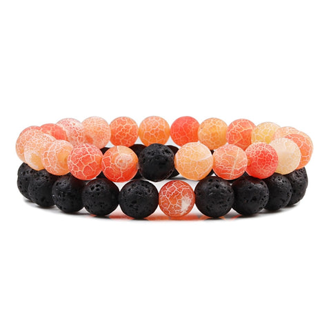 Natural Lava, Tiger Eye Yoga & Beaded Bracelet Set