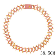 "The Influencer" 15mm Iced Out Rhinestone Link Chain Necklace