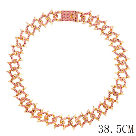 "The Influencer" 15mm Iced Out Rhinestone Link Chain Necklace