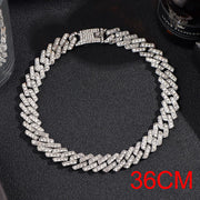 "The Influencer" 15mm Iced Out Rhinestone Link Chain Necklace