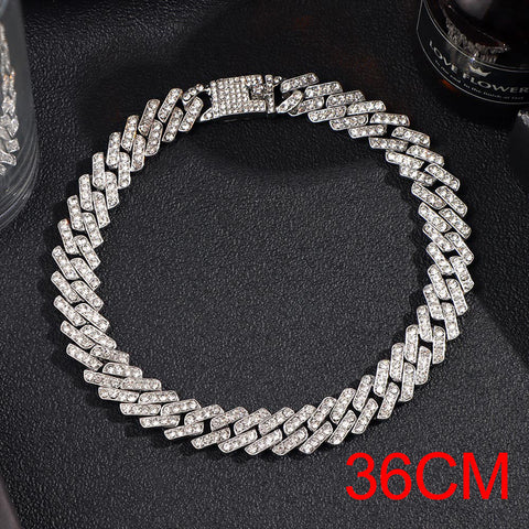 "The Influencer" 15mm Iced Out Rhinestone Link Chain Necklace