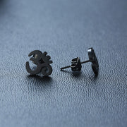 OM & ANKH SYMBOL STAINLESS STEEL  UNISEX STUD EARRINGS