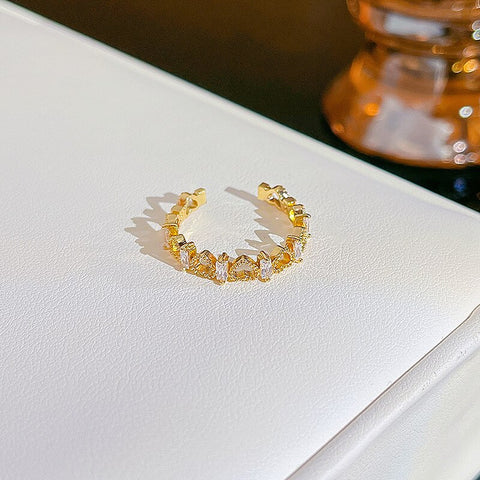 Simple Pearl Zircon Adjustable & Stackable Ring