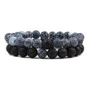 Natural Lava, Tiger Eye Yoga & Beaded Bracelet Set