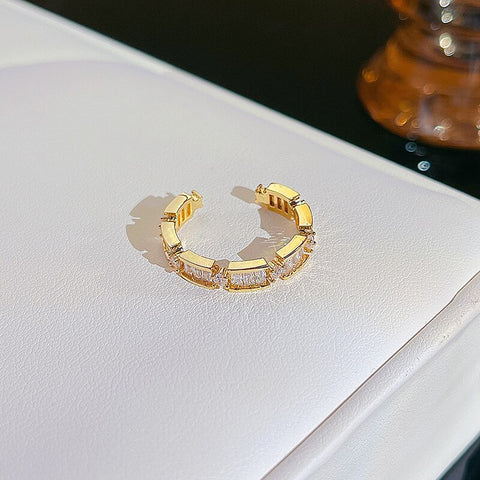 Simple Pearl Zircon Adjustable & Stackable Ring