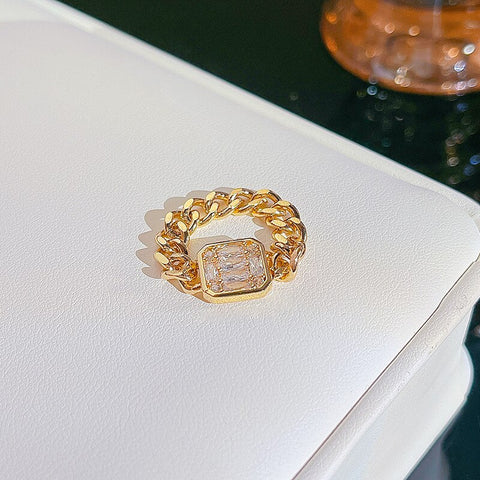 Simple Pearl Zircon Adjustable & Stackable Ring