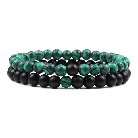 Natural Lava, Tiger Eye Yoga & Beaded Bracelet Set