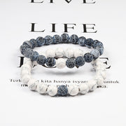 Natural Lava, Tiger Eye Yoga & Beaded Bracelet Set