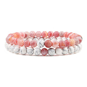 Natural Lava, Tiger Eye Yoga & Beaded Bracelet Set