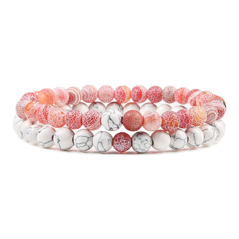 Natural Lava, Tiger Eye Yoga & Beaded Bracelet Set