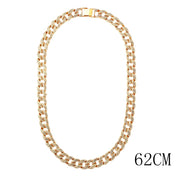 "The Influencer" 15mm Iced Out Rhinestone Link Chain Necklace