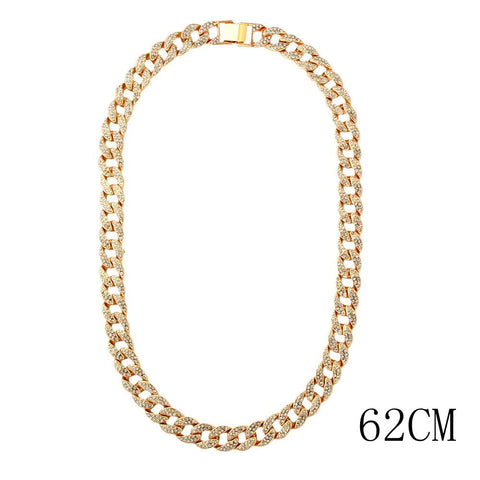 "The Influencer" 15mm Iced Out Rhinestone Link Chain Necklace