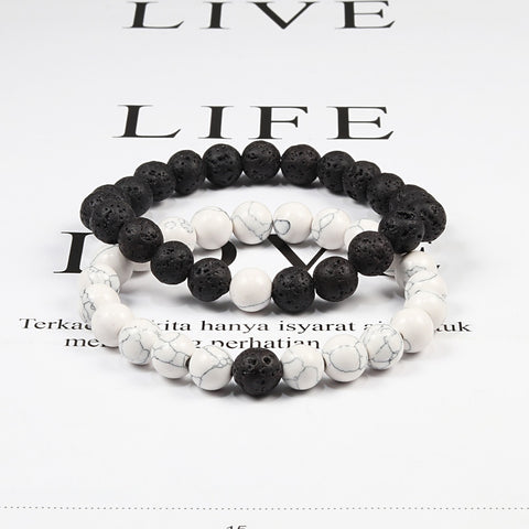 Natural Lava, Tiger Eye Yoga & Beaded Bracelet Set