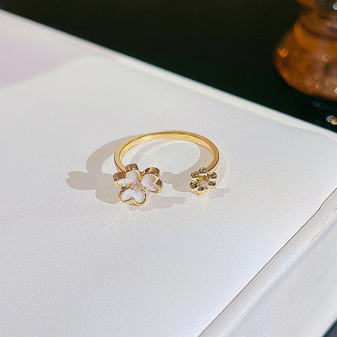 Simple Pearl Zircon Adjustable & Stackable Ring