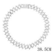 "The Influencer" 15mm Iced Out Rhinestone Link Chain Necklace