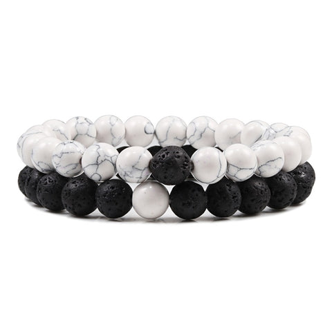 Natural Lava, Tiger Eye Yoga & Beaded Bracelet Set