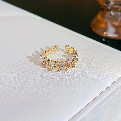 Simple Pearl Zircon Adjustable & Stackable Ring