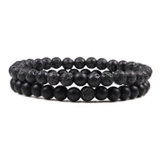 Natural Lava, Tiger Eye Yoga & Beaded Bracelet Set