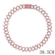 "The Influencer" 15mm Iced Out Rhinestone Link Chain Necklace