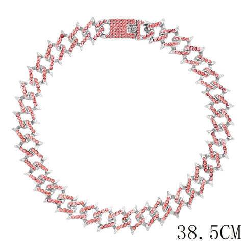 "The Influencer" 15mm Iced Out Rhinestone Link Chain Necklace