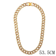 "The Influencer" 15mm Iced Out Rhinestone Link Chain Necklace