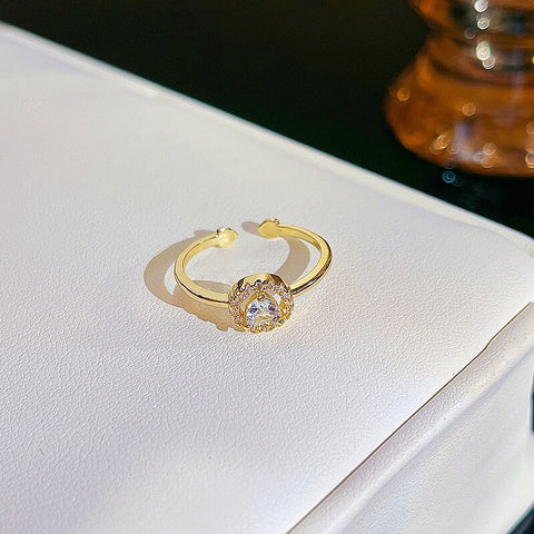 Simple Pearl Zircon Adjustable & Stackable Ring