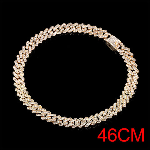 "The Influencer" 15mm Iced Out Rhinestone Link Chain Necklace