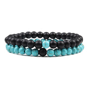 Natural Lava, Tiger Eye Yoga & Beaded Bracelet Set