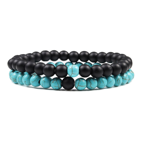 Natural Lava, Tiger Eye Yoga & Beaded Bracelet Set