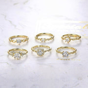 Cute Adjustable Dainty Aesthetic Crystal Matching Stackable Ring