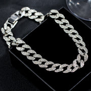 "The Influencer" 15mm Iced Out Rhinestone Link Chain Necklace